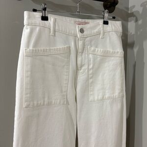 NWOT Lucky Brand High Rise Wide Leg Crop White Jeans